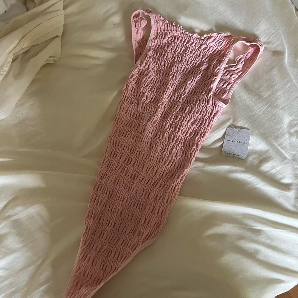 Free People Pink Ribbed Bodysuit - Picture 3 of 4